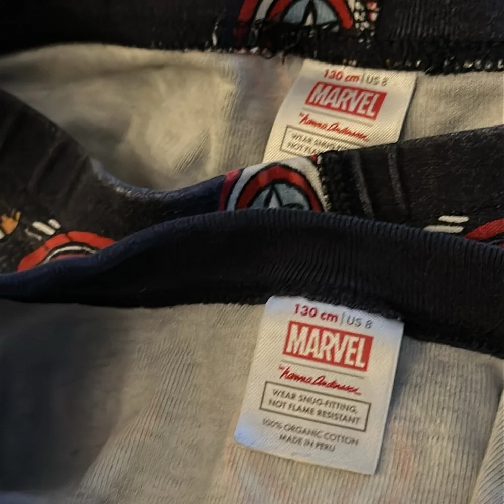 Hanna Andersson x Marvel MCU Captain America Cartoon Long John Pajamas Blue 8